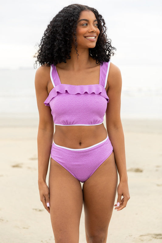 Let's Sea What Happens Purple Ruffle Detail Bikini Top FINAL SALE